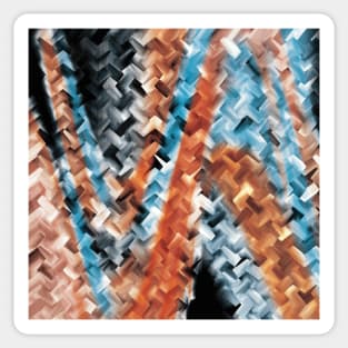 Burnt Orange And Blue Abstract Art Sticker